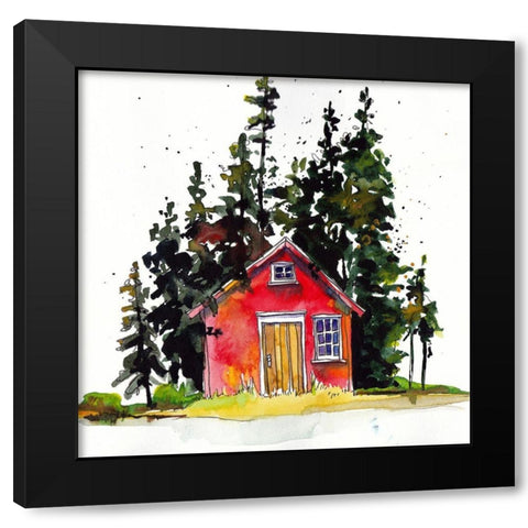 Rad Cabin III Black Modern Wood Framed Art Print with Double Matting by McCreery, Paul