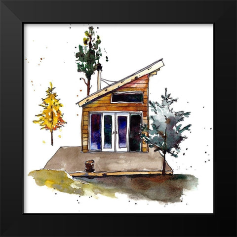 Rad Cabin IV Black Modern Wood Framed Art Print by McCreery, Paul