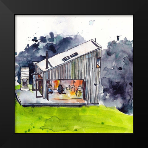 Cabin Scape IV Black Modern Wood Framed Art Print by McCreery, Paul