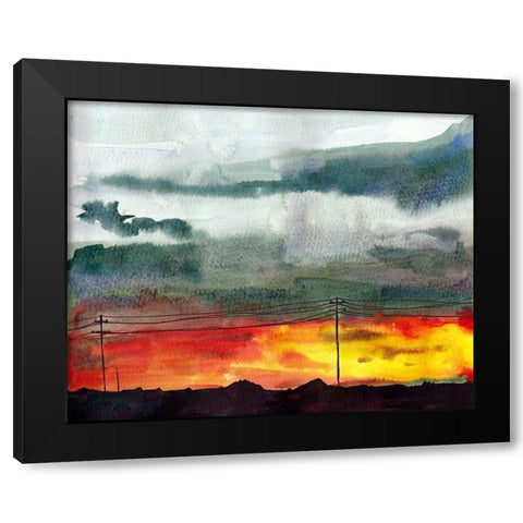 Night Sky II Black Modern Wood Framed Art Print with Double Matting by McCreery, Paul