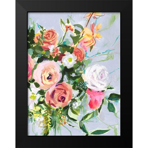 Mottled Flora II Black Modern Wood Framed Art Print by Borges, Victoria