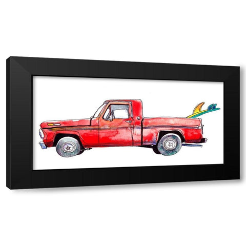 Surf Car IV Black Modern Wood Framed Art Print by McCreery, Paul