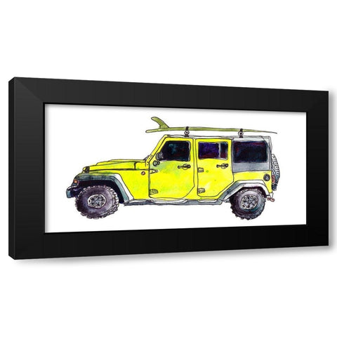 Surf Car VIII Black Modern Wood Framed Art Print by McCreery, Paul