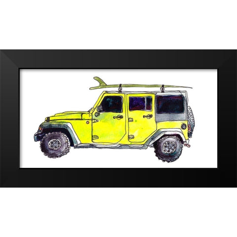 Surf Car VIII Black Modern Wood Framed Art Print by McCreery, Paul