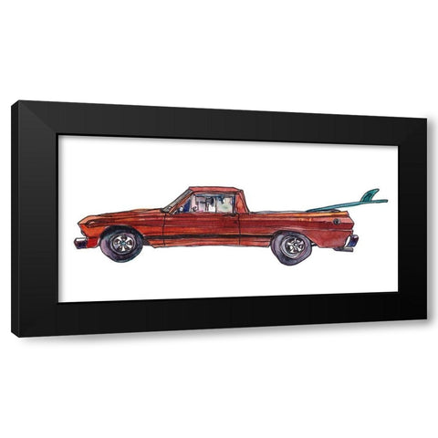 Surf Car X Black Modern Wood Framed Art Print by McCreery, Paul