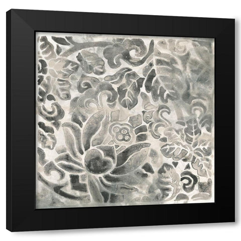 Antique Stone Tile II Black Modern Wood Framed Art Print with Double Matting by Vess, June Erica