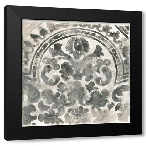Antique Stone Tile III Black Modern Wood Framed Art Print by Vess, June Erica