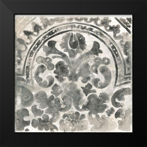 Antique Stone Tile III Black Modern Wood Framed Art Print by Vess, June Erica