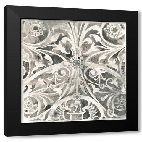 Antique Stone Tile IV Black Modern Wood Framed Art Print by Vess, June Erica