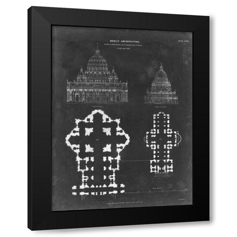 Plan and Elevation for St. Peters and St. Pauls Black Modern Wood Framed Art Print with Double Matting by Vision Studio