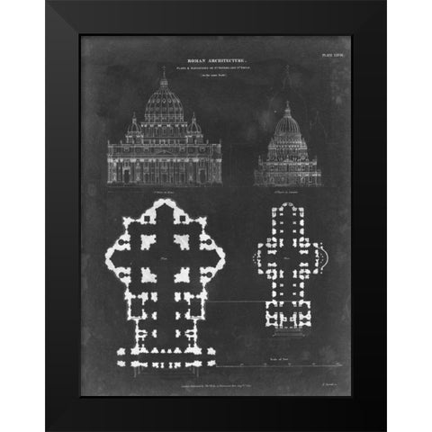 Plan and Elevation for St. Peters and St. Pauls Black Modern Wood Framed Art Print by Vision Studio