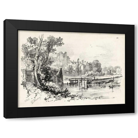Idyllic Landscape I Black Modern Wood Framed Art Print by Harding, J.D.