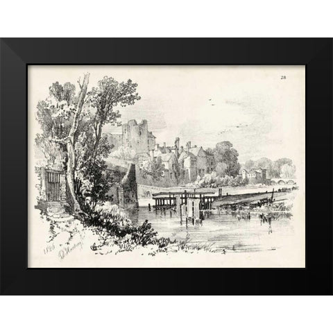 Idyllic Landscape I Black Modern Wood Framed Art Print by Harding, J.D.