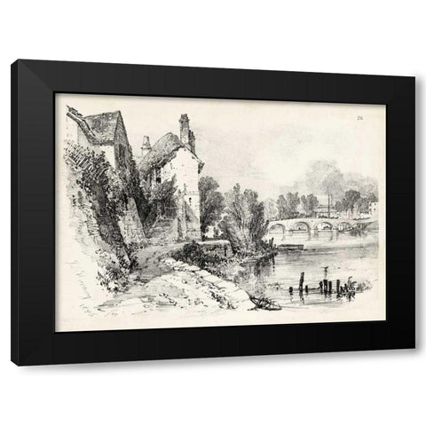 Idyllic Landscape II Black Modern Wood Framed Art Print by Harding, J.D.