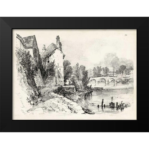 Idyllic Landscape II Black Modern Wood Framed Art Print by Harding, J.D.