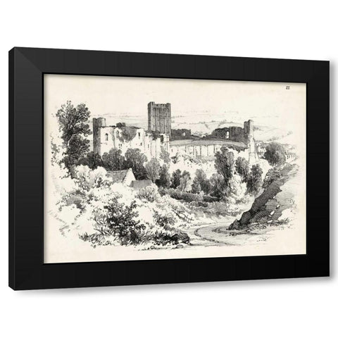 Idyllic Landscape III Black Modern Wood Framed Art Print with Double Matting by Harding, J.D.