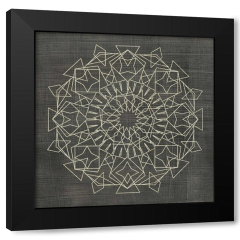 Geometric Tile I Black Modern Wood Framed Art Print with Double Matting by Zarris, Chariklia