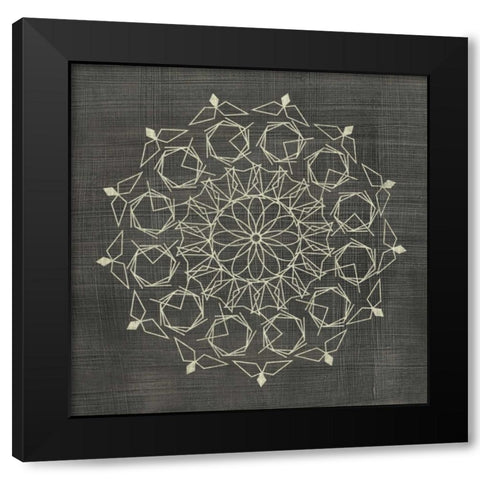 Geometric Tile III Black Modern Wood Framed Art Print with Double Matting by Zarris, Chariklia