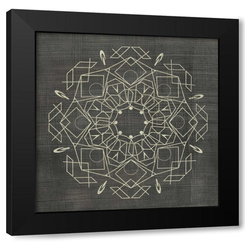Geometric Tile IV Black Modern Wood Framed Art Print with Double Matting by Zarris, Chariklia