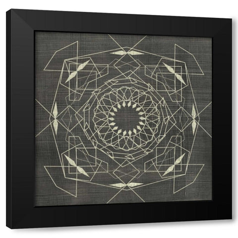 Geometric Tile V Black Modern Wood Framed Art Print with Double Matting by Zarris, Chariklia
