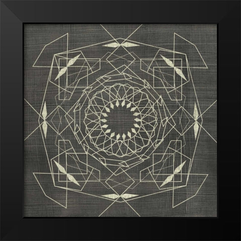 Geometric Tile V Black Modern Wood Framed Art Print by Zarris, Chariklia