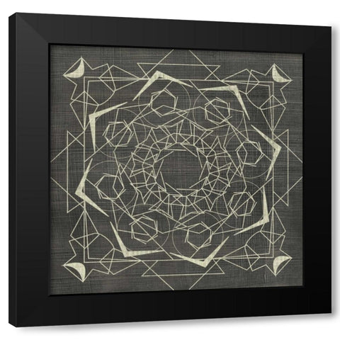 Geometric Tile VI Black Modern Wood Framed Art Print with Double Matting by Zarris, Chariklia