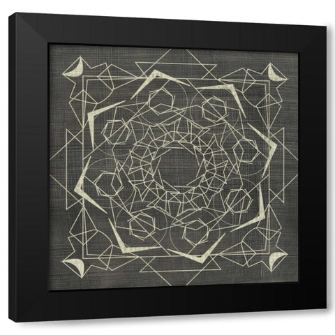 Geometric Tile VI Black Modern Wood Framed Art Print by Zarris, Chariklia