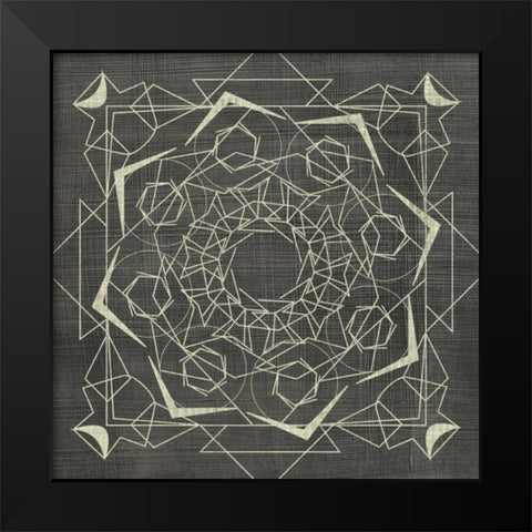 Geometric Tile VI Black Modern Wood Framed Art Print by Zarris, Chariklia