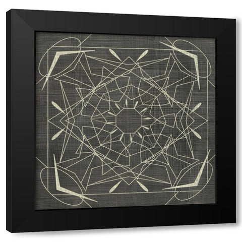 Geometric Tile VII Black Modern Wood Framed Art Print with Double Matting by Zarris, Chariklia