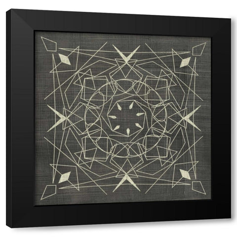 Geometric Tile VIII Black Modern Wood Framed Art Print with Double Matting by Zarris, Chariklia