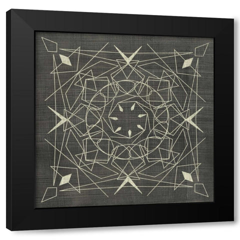 Geometric Tile VIII Black Modern Wood Framed Art Print by Zarris, Chariklia