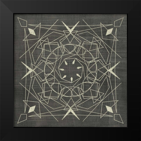 Geometric Tile VIII Black Modern Wood Framed Art Print by Zarris, Chariklia