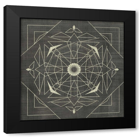 Geometric Tile IX Black Modern Wood Framed Art Print with Double Matting by Zarris, Chariklia