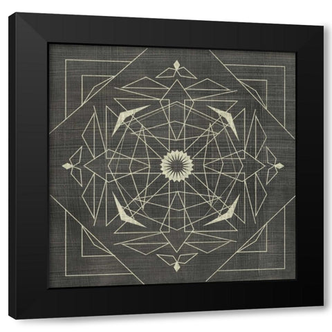 Geometric Tile IX Black Modern Wood Framed Art Print by Zarris, Chariklia