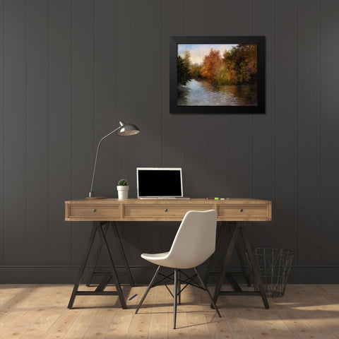 A Light on the Lake Black Modern Wood Framed Art Print by Weber, Mary Jean