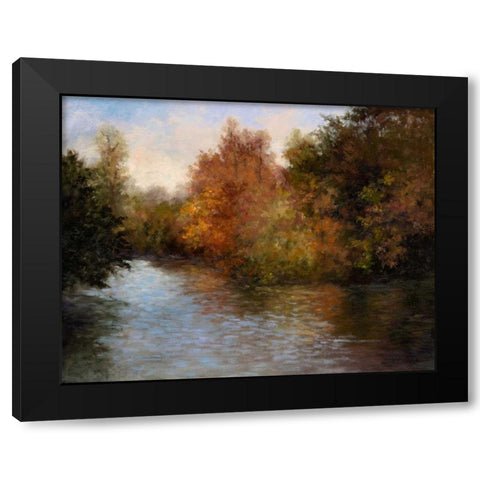 A Light on the Lake Black Modern Wood Framed Art Print by Weber, Mary Jean