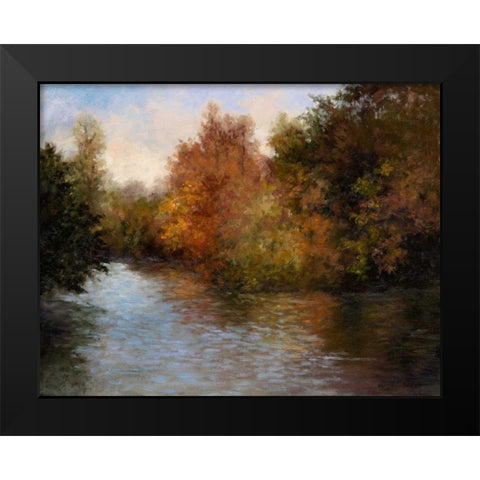 A Light on the Lake Black Modern Wood Framed Art Print by Weber, Mary Jean