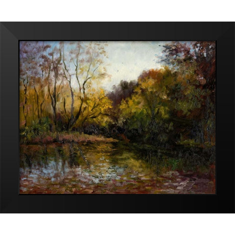 Bend in the River at Morrow Black Modern Wood Framed Art Print by Weber, Mary Jean