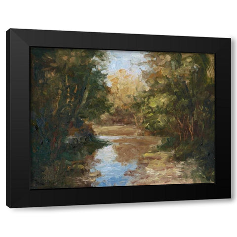 Winding River Black Modern Wood Framed Art Print by Weber, Mary Jean