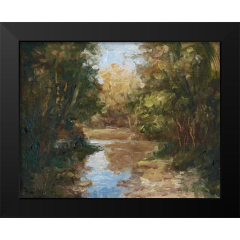 Winding River Black Modern Wood Framed Art Print by Weber, Mary Jean