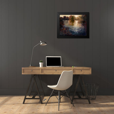 Glowing Reflection Black Modern Wood Framed Art Print by Weber, Mary Jean