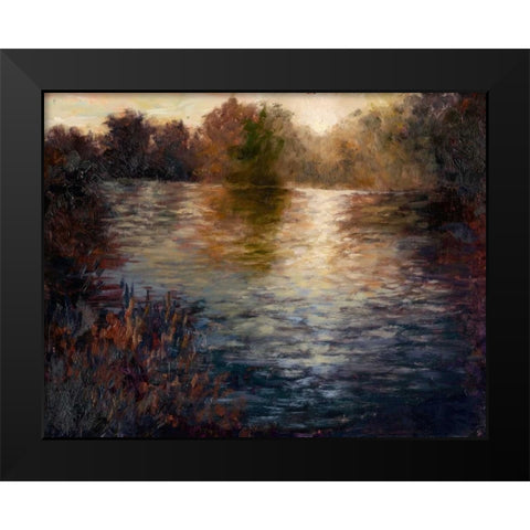 Glowing Reflection Black Modern Wood Framed Art Print by Weber, Mary Jean