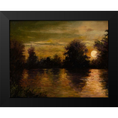 The Setting Glow Black Modern Wood Framed Art Print by Weber, Mary Jean