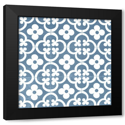 Chambray Tile I Black Modern Wood Framed Art Print with Double Matting by Vision Studio