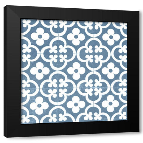 Chambray Tile I Black Modern Wood Framed Art Print by Vision Studio