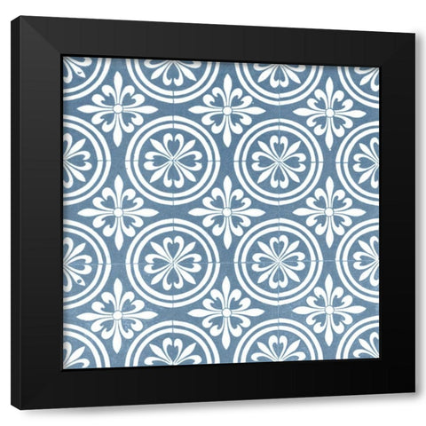 Chambray Tile II Black Modern Wood Framed Art Print with Double Matting by Vision Studio