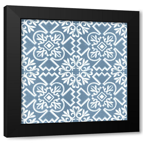 Chambray Tile III Black Modern Wood Framed Art Print with Double Matting by Vision Studio