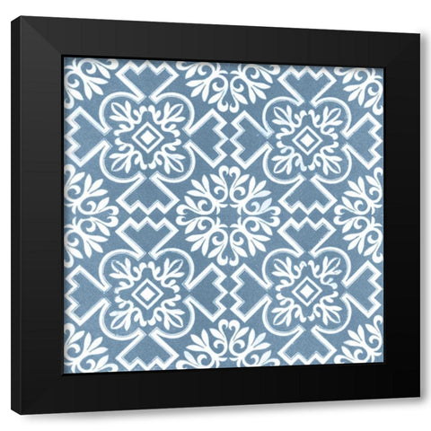 Chambray Tile III Black Modern Wood Framed Art Print by Vision Studio