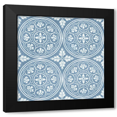 Chambray Tile V Black Modern Wood Framed Art Print by Vision Studio