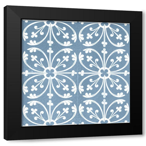 Chambray Tile VI Black Modern Wood Framed Art Print with Double Matting by Vision Studio